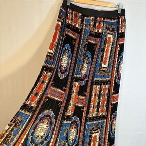 Truly 4 You Maxi Skirt Pleated Retro Elastic Waistband Fully Lined Size M NWOT